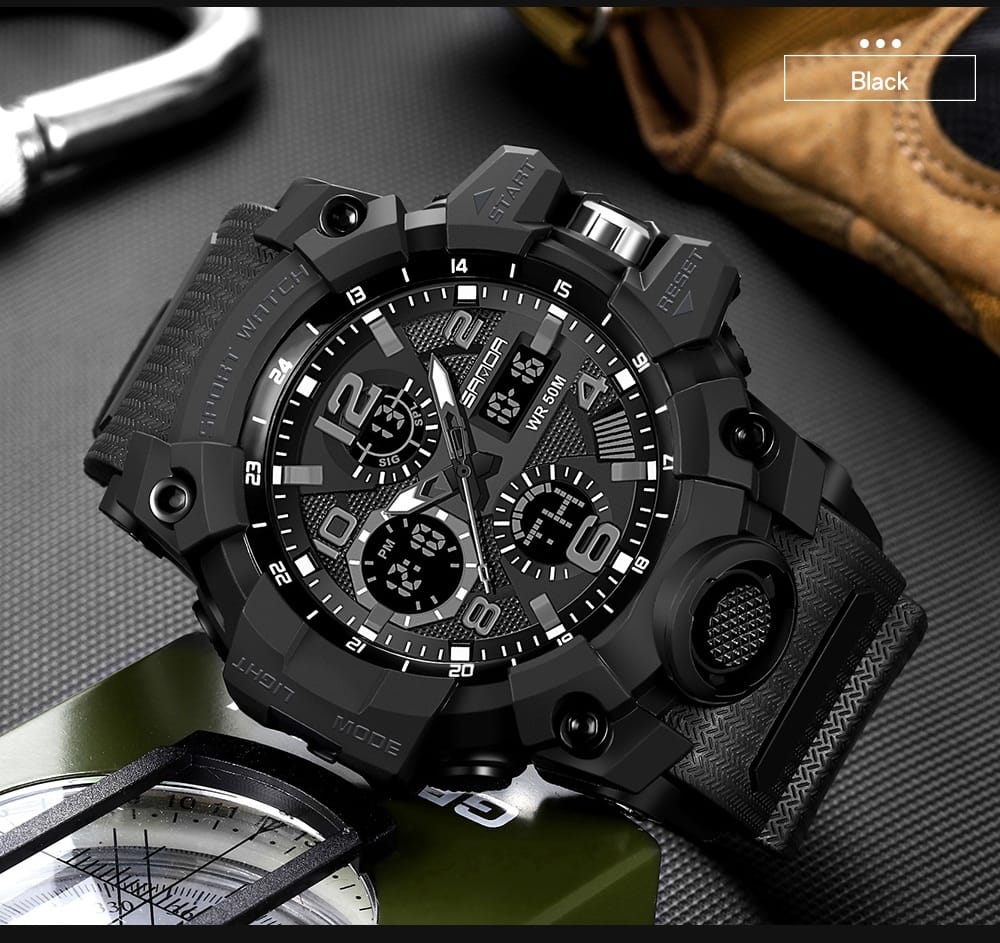SANDA Emperean Sport Watch – Black